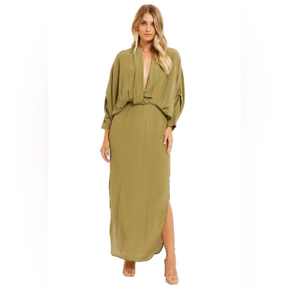 Revolve SWF Plunge Dress - Amazon Green Size M MSRP $319